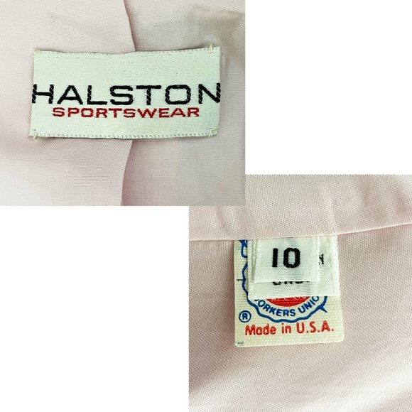 Halston Jacket Pink Linen Shawl Collar Blazer Vintage - Picture 8 of 9